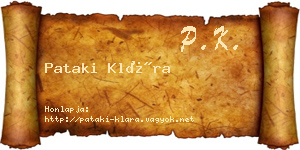 Pataki Klára névjegykártya